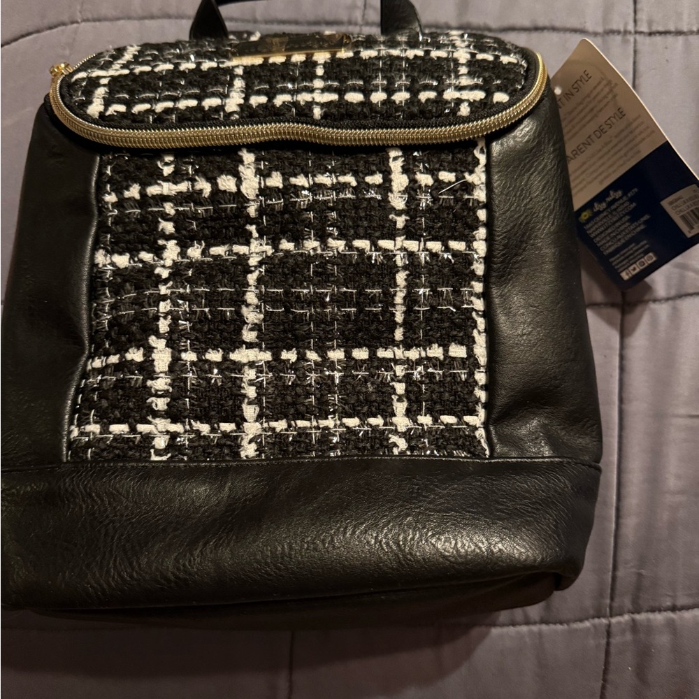 Itzy Ritzy Black and White Baby Bag with Tweed Design